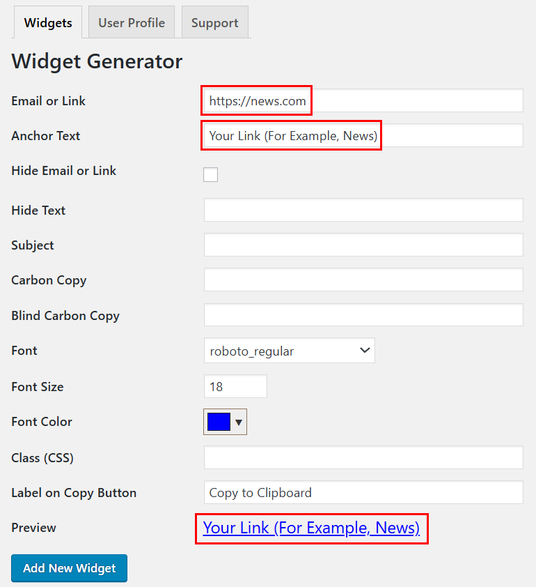 Widget Generator