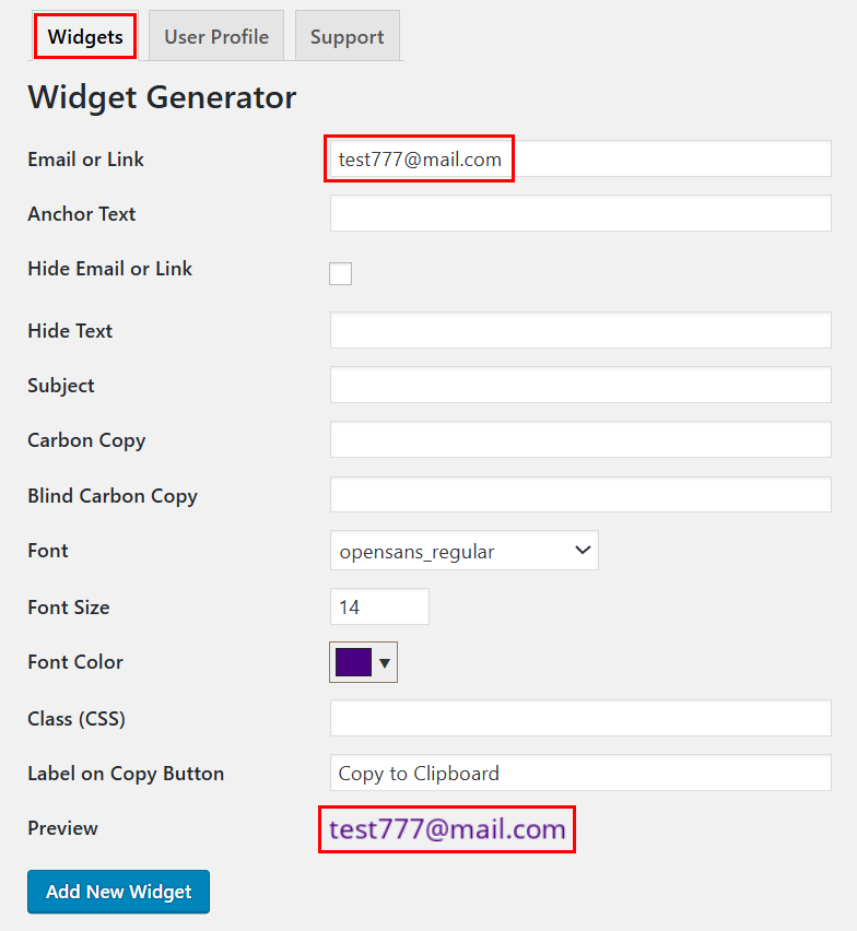 Widget Generator